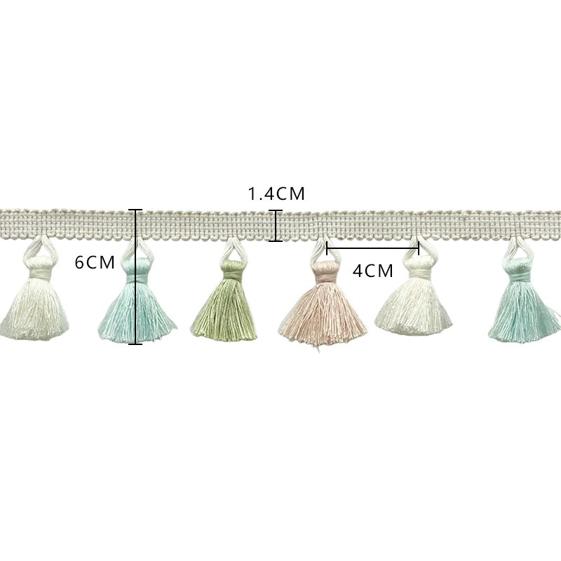 التطريز الجاكار الشريط الدانتي - مراجعة Fringe Ribbon Sewing وسعره