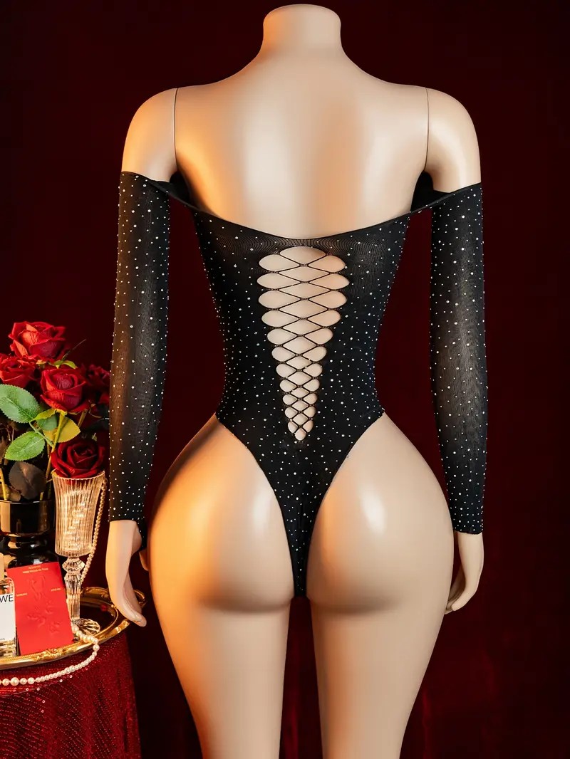 ملابس داخلية مثيرة شبكية مرصعة - مراجعة Crystal Mesh Fabric وسعره