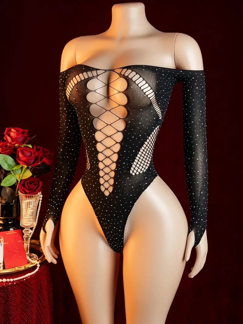 ملابس داخلية مثيرة شبكية مرصعة - مراجعة Crystal Mesh Fabric وسعره