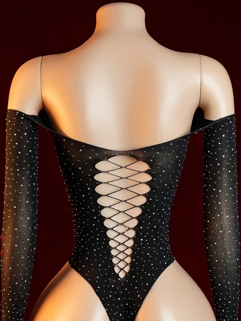 ملابس داخلية مثيرة شبكية مرصعة - مراجعة Crystal Mesh Fabric وسعره
