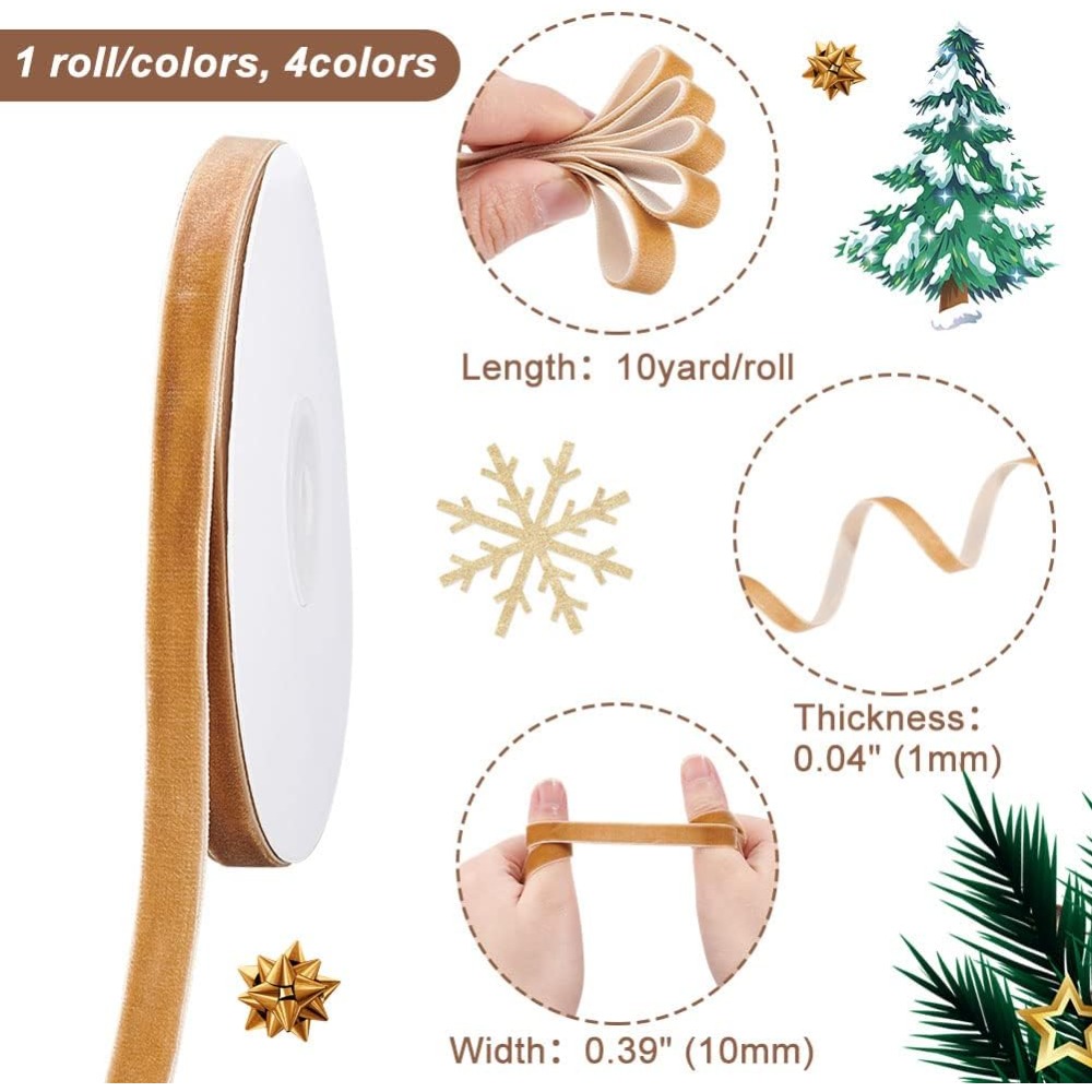 4 لفات من شريط المخمل أحادي ال - مراجعة Velvet Ribbon Roll وسعره