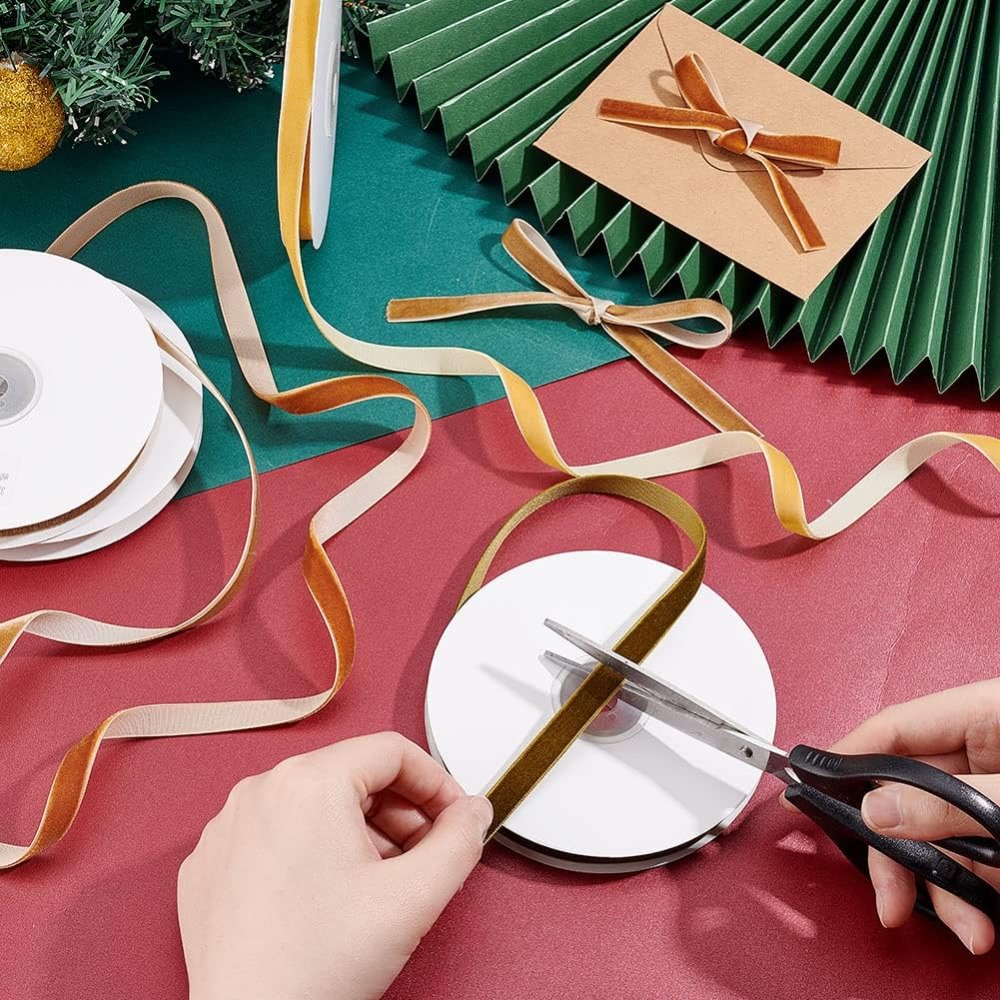 4 لفات من شريط المخمل أحادي ال - مراجعة Velvet Ribbon Roll وسعره