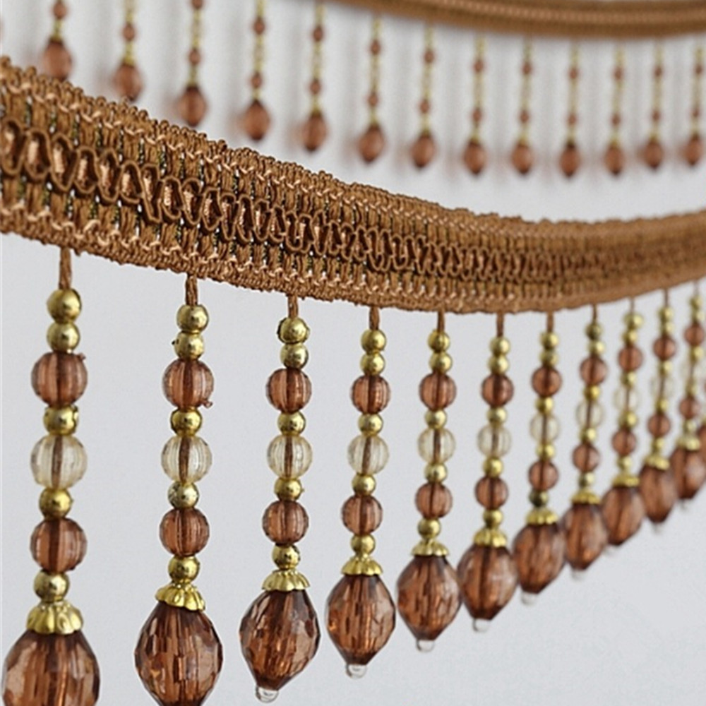 12 ياردة مضفر شنقا الخرز شرابة - مراجعة Fringe Ribbon Sewing وسعره