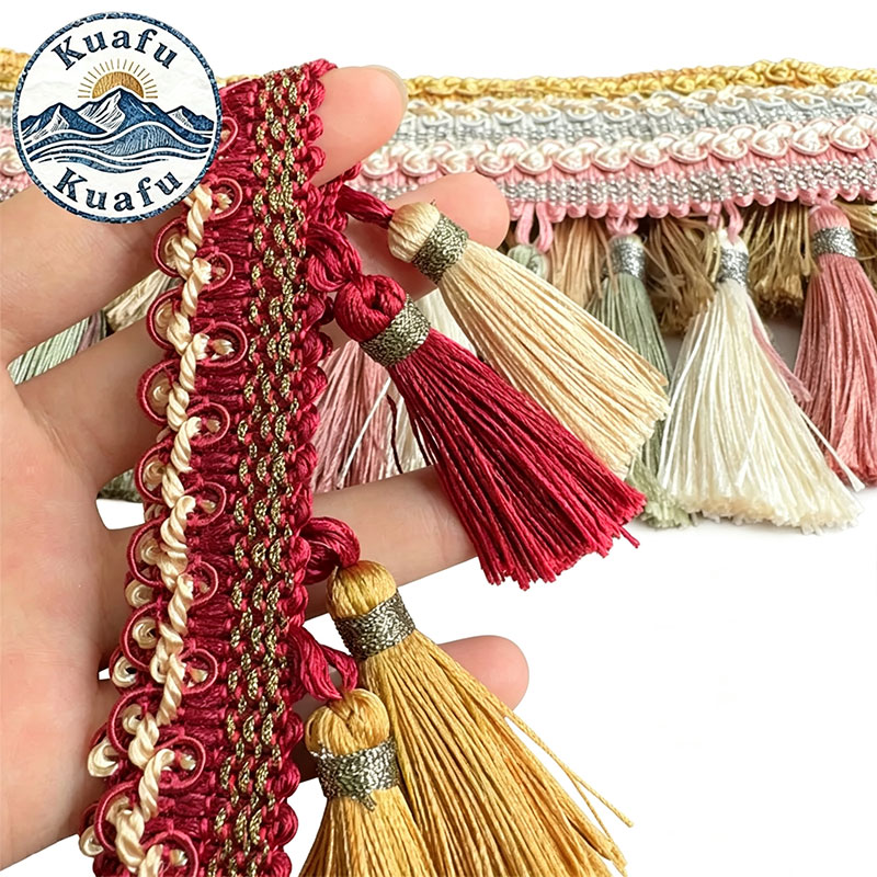 شريط زخرفي من البوليستر بطول 1 - مراجعة Fringe Ribbon Sewing وسعره