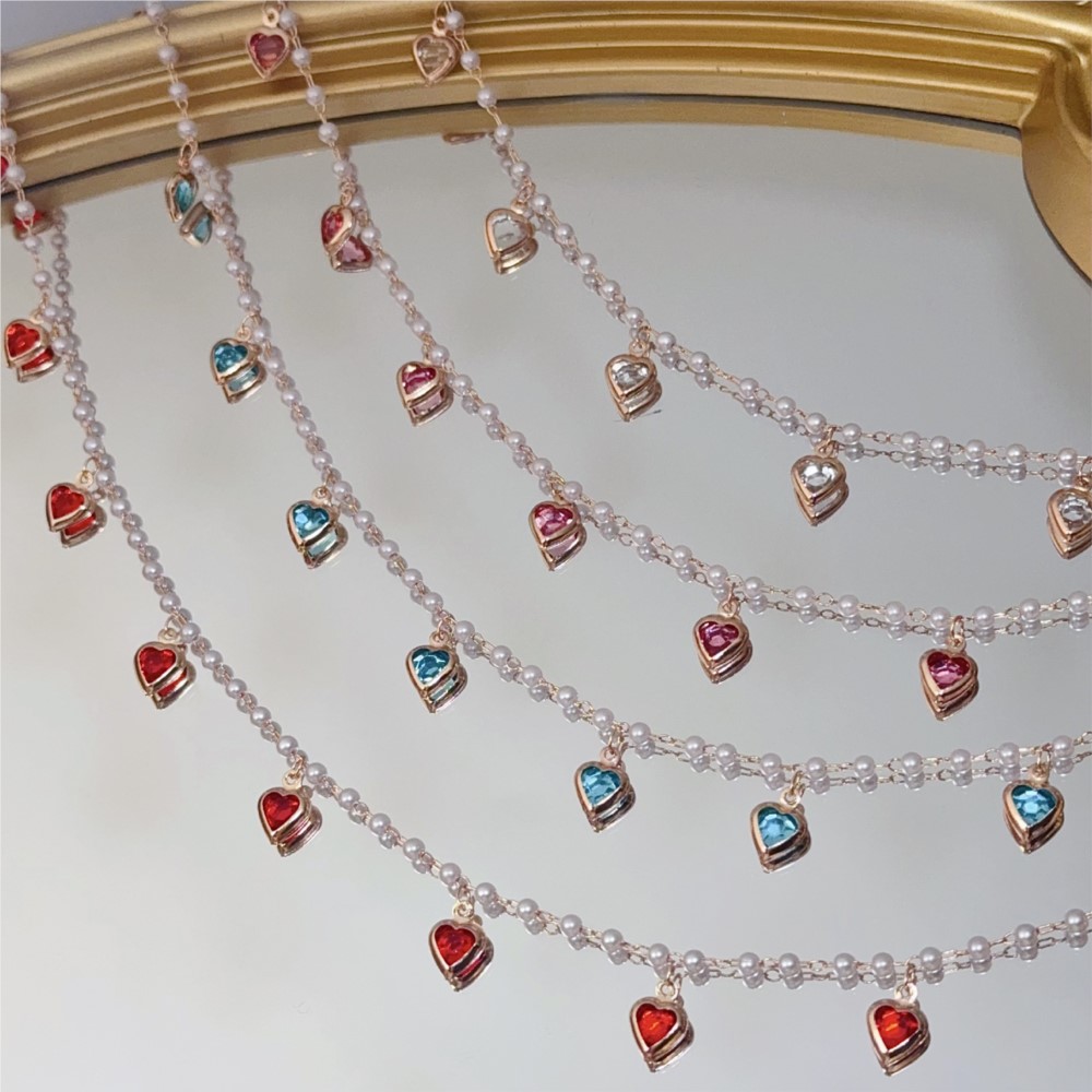 سلسلة نحاسية بقلوب كريستالية و - مراجعة Pearl Trim Chain وسعره