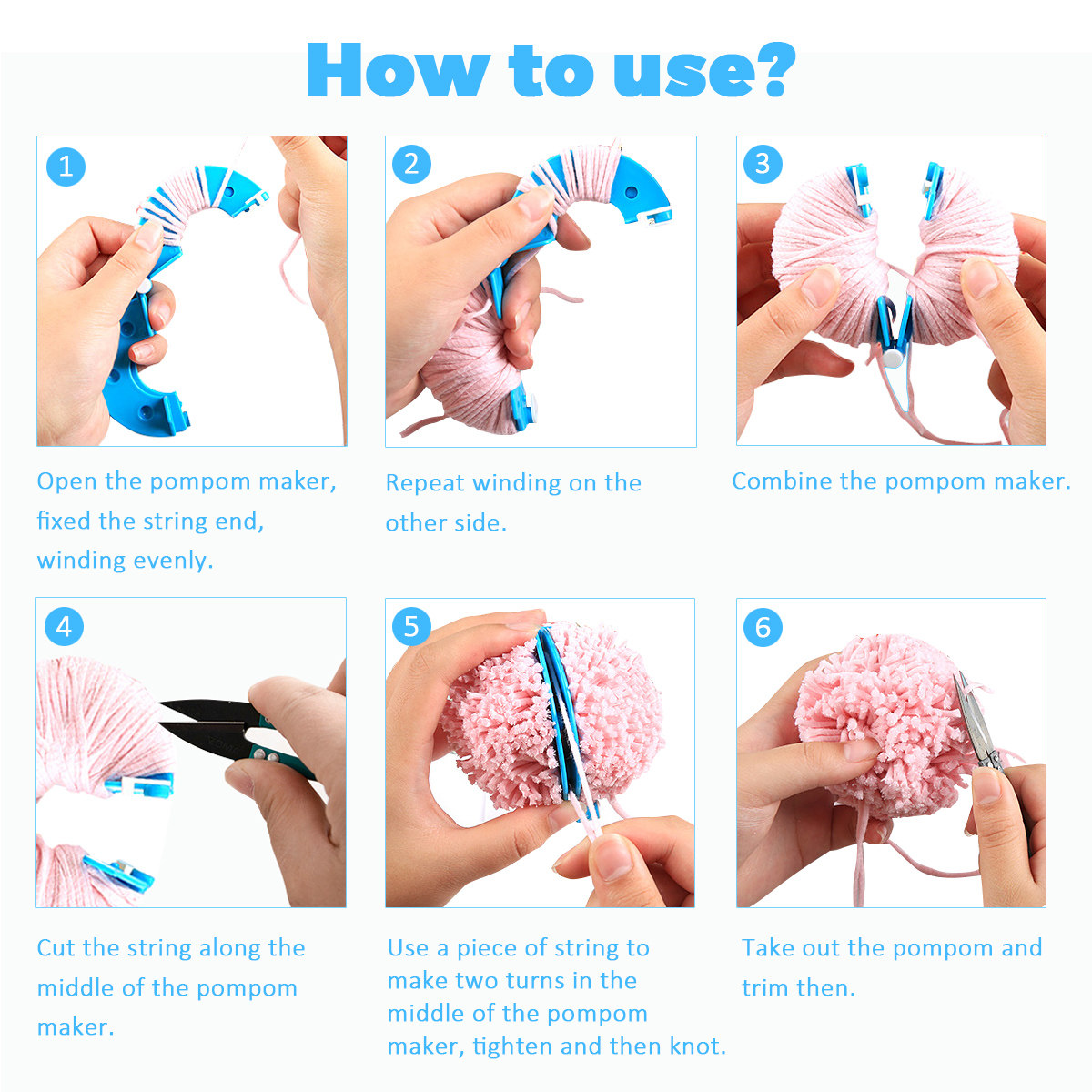 8 قطع من أدوات صنع البومبون بـ - مراجعة Pom Pom Maker Tool وسعره