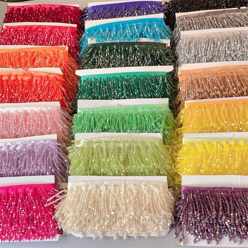 شراشيب كريستالية مزينة بالخرز، - مراجعة Crystal Mesh Fabric وسعره