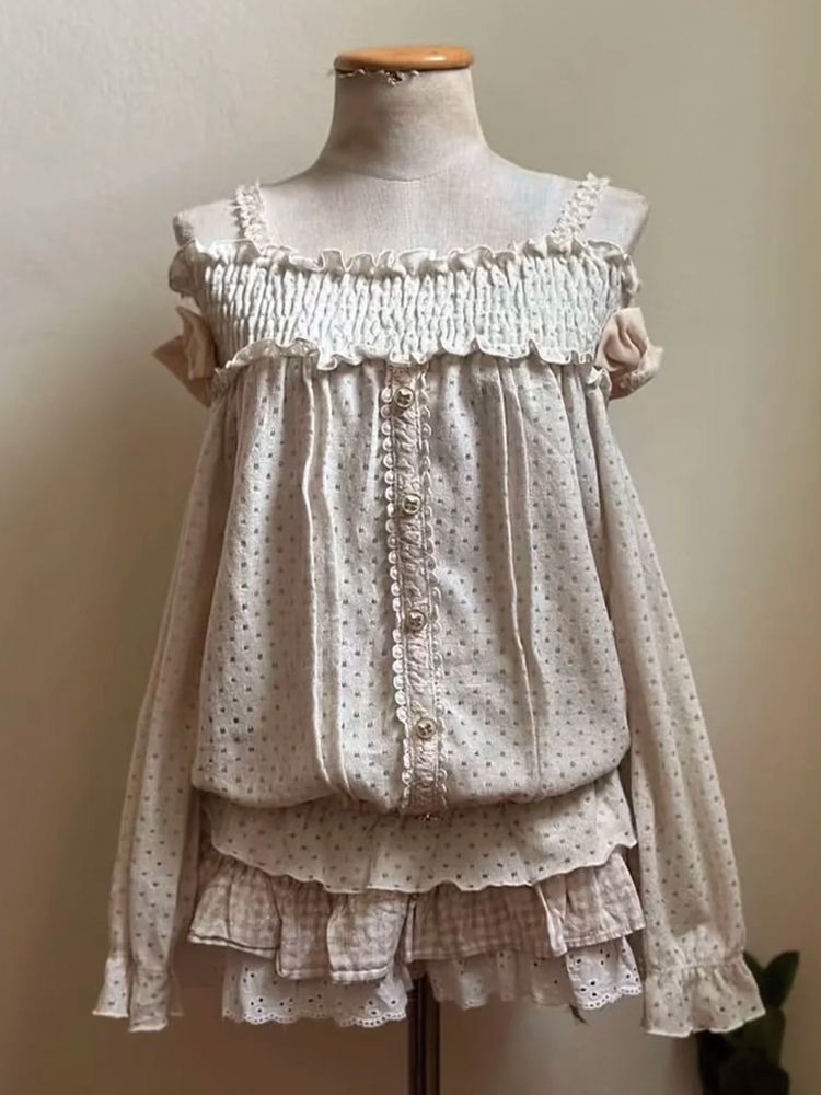 طقم تنورة يابانية كلاسيكية صغي - مراجعة Elastic Lace Trim وسعره